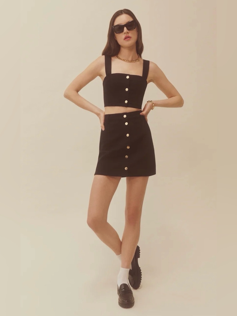 Reformation Chrissy Denim Two Piece Set